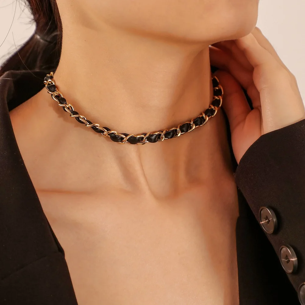 

Wholesale New Fashion Gold Color Punk Vintage Necklaces Thick Chain Statement Pendants Necklaces