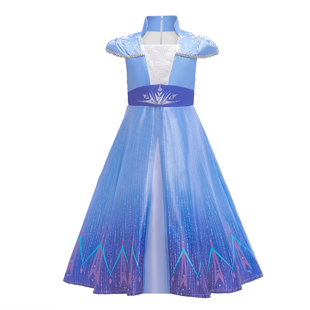 

MQATZ Girls' birthday princess dress Frozen 2 Elsa girl sequins print short-sleeved kids cosplay frocks