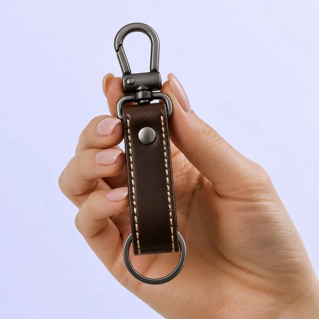 Woman's hand holding the keychain