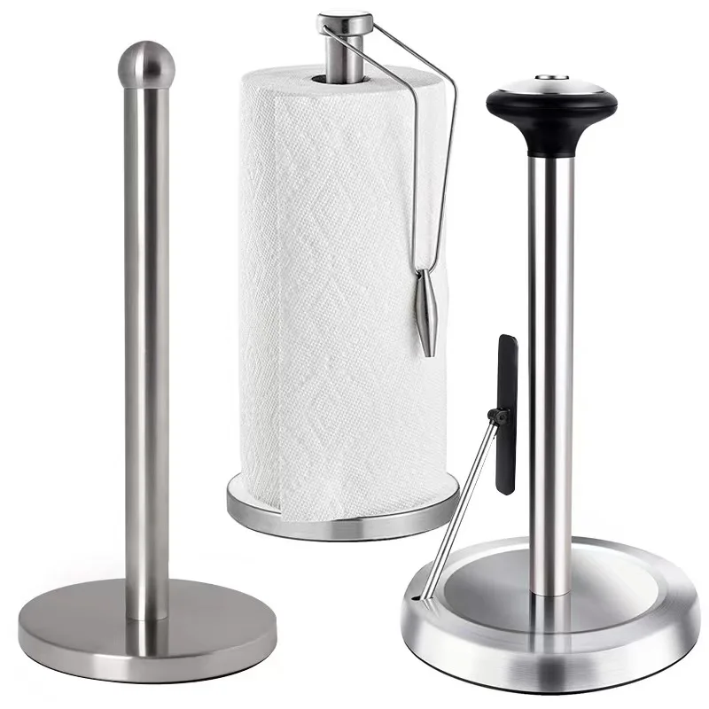 Stainless steel kitchen roll paper three-dimensional tissue holder cling film storage toilet paper holder