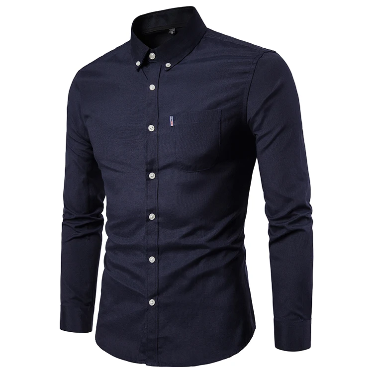 9 Colors Cotton Oxford Casual Formal Business Shirt Tops Polo Blouse ...