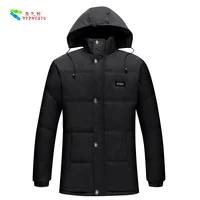 

YIZHIQIU Winter Wears Black Removeable Hoodie Warm Jackette For Men