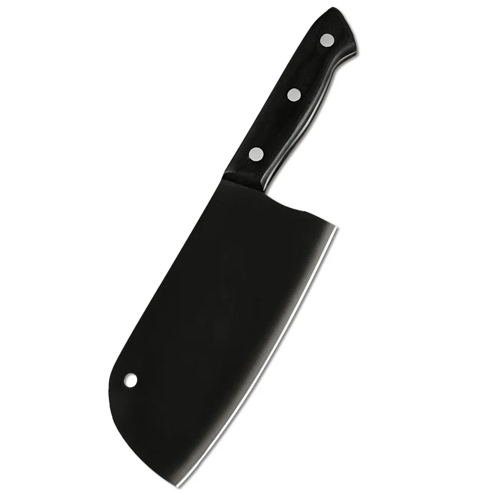 

New Arrival 7 Inch 3 Rivets Full Tang Wooden Handle 3cr14 Stainless Steel Chopping Knife Hand Made Butcher Knives