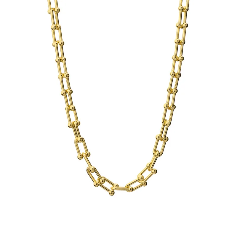 

Necklace Wholesale Exaggerated Chain Punk Thick Chain Splicing Hip Hop Street Handmade Clavicle Chain Gold Plated Hot Jewelry