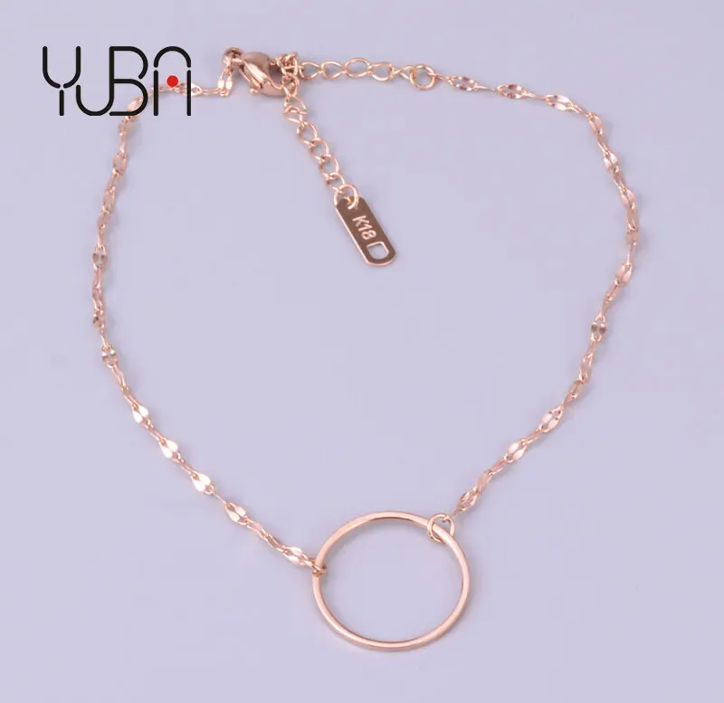 

Summer Beach Barefoot Foot Accessories Round Circle Anklet Minimalist Stainless Steel Jewelry Geometric Big Circle Anklet