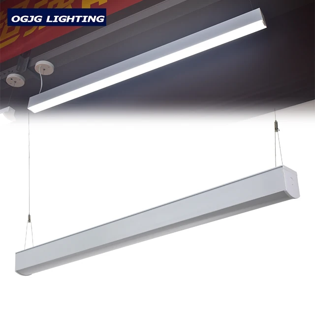 ETL modern grocery store office lighting 4 feet 8 feet sensor emergency hanging linear lamp 40w 60w 80w led pendant light