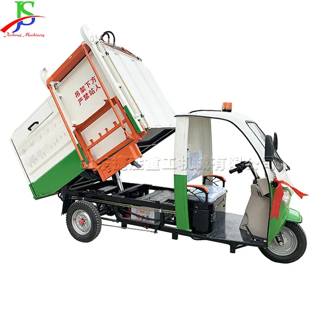 Seated trash can lift truck equipment New energy rechargeable garbage collection transfer vehicle