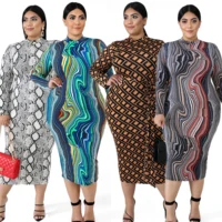 

2020 New Arrival Ladies Sexy dresses casual long Plus+Size+Dress 6XL women elegant african dresses FM-XC6046