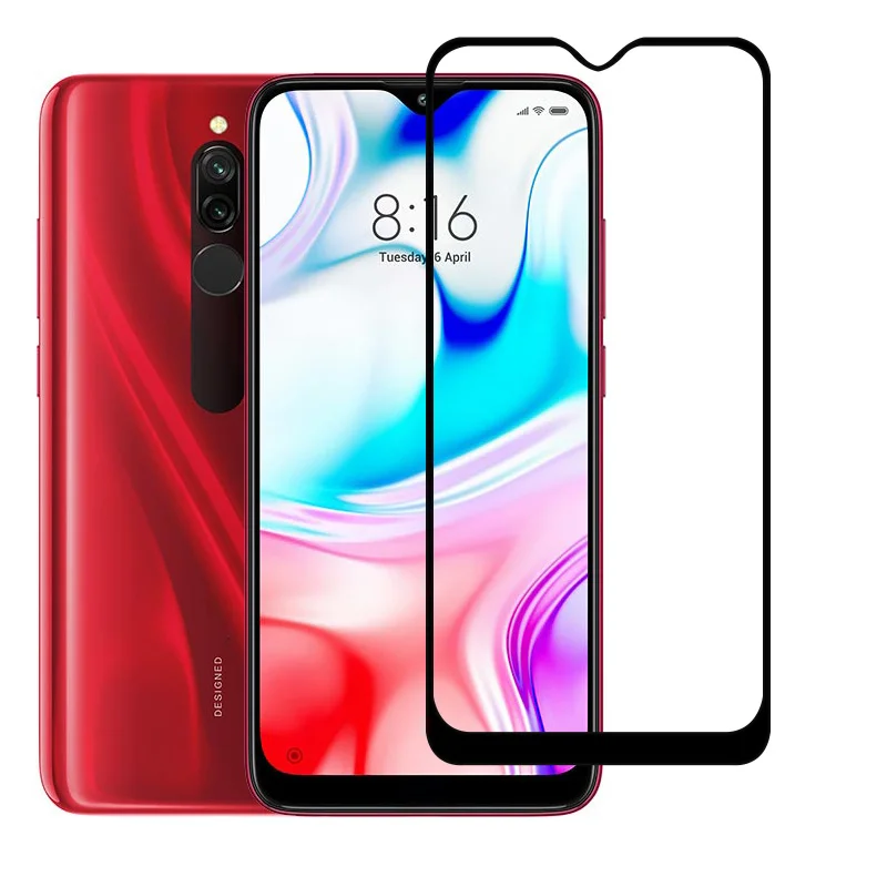 

5D 9H Factory Price Anti Scratch Tempered Glass For redmi 8 Screen Protector, White;black