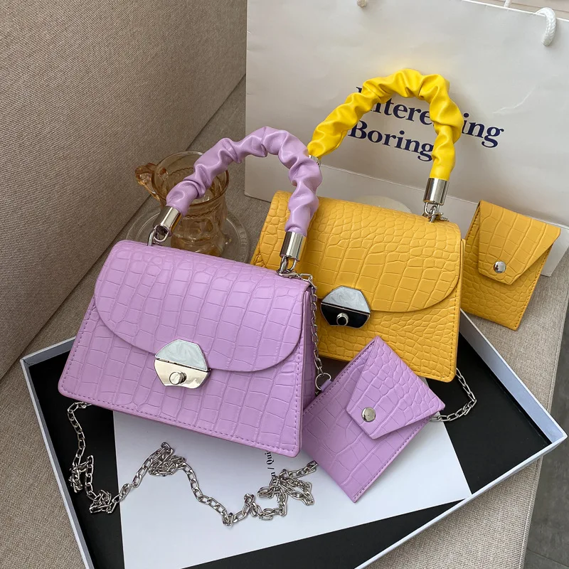 

New fashion women's handbag crocodile pattern shoulder bag genuine leather handbag
