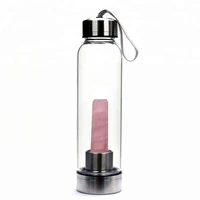 

Rose Quartz Amazon Hot Natural Clear Healing Crystal Drink Bottle Glass Water Bottle Crystals