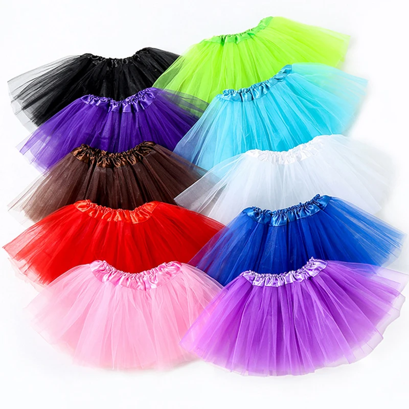 

Quick Shipping Stock Popular Solid Color Cheap Party Birthday Girls Tutu Dress Three Layers Tutu Skirt Dress, Customized