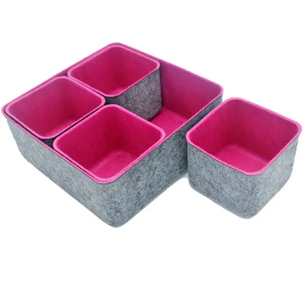 

Felt Office Drawer Organizers makeup Draw Organizer Felt Storage bin Drawers dividers Boxes for Desktop, Customized color