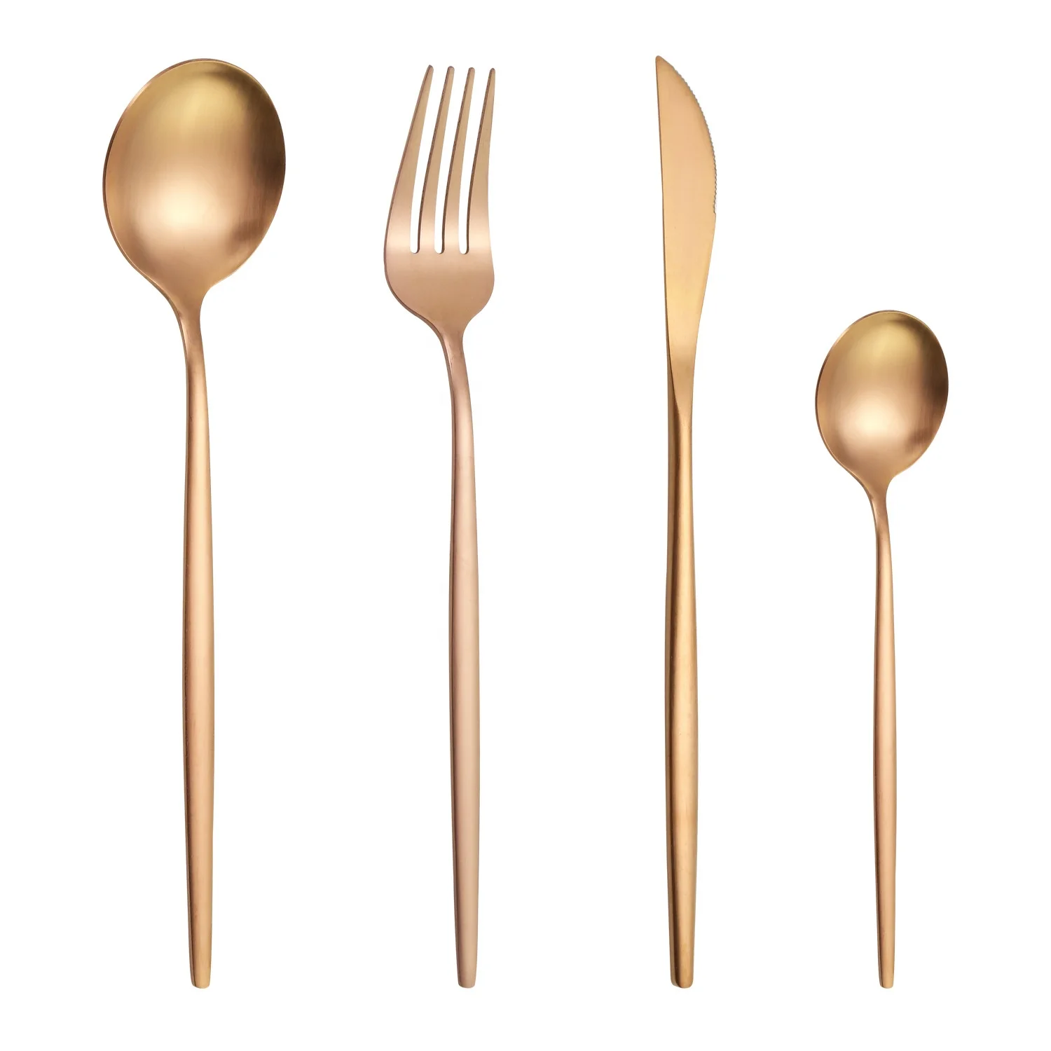 

Portuguese style Western Knives Forks Creative Stainless Steel cutlery set, Gold, silver, rose gold