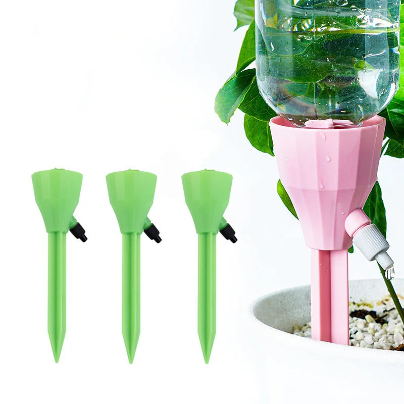 

Plant Waterer Self Watering Spikes Plant Watering Devices With Slow Release Control Valve Switch Automatic Vacation Drip Water, Grey,pink,green