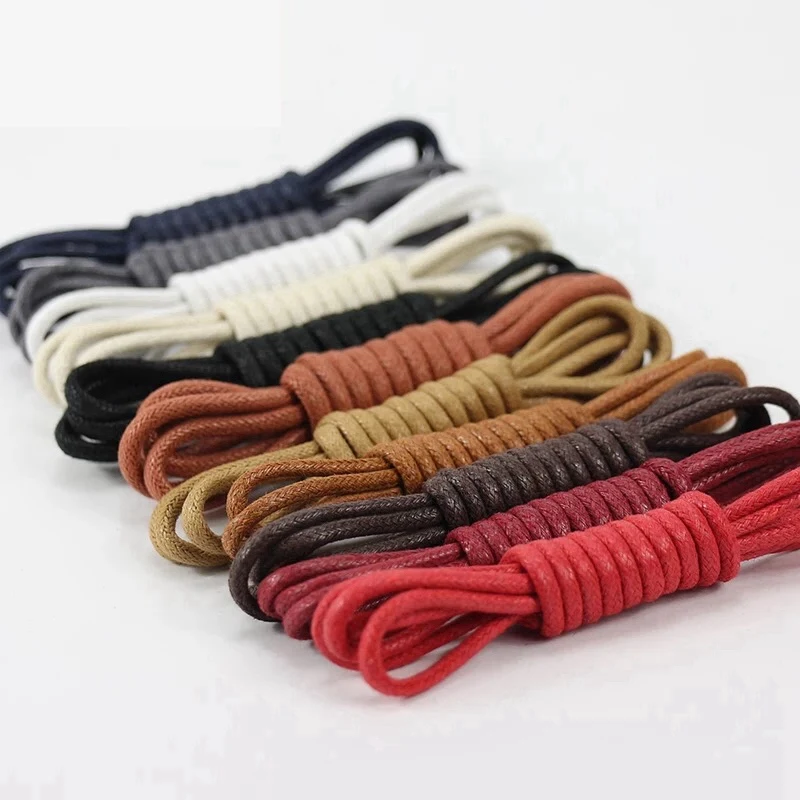 Premium Quality Round Cotton Waxed Shoe Laces Waterproof Leather for Boots Shoes-Shoelace Strings