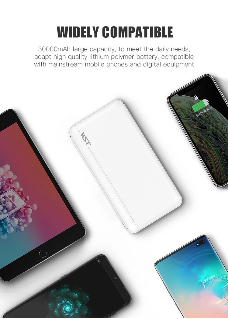 Multiple protection custom portable dual USB mobile charger 30000 mah power bank - ANKUX.COM