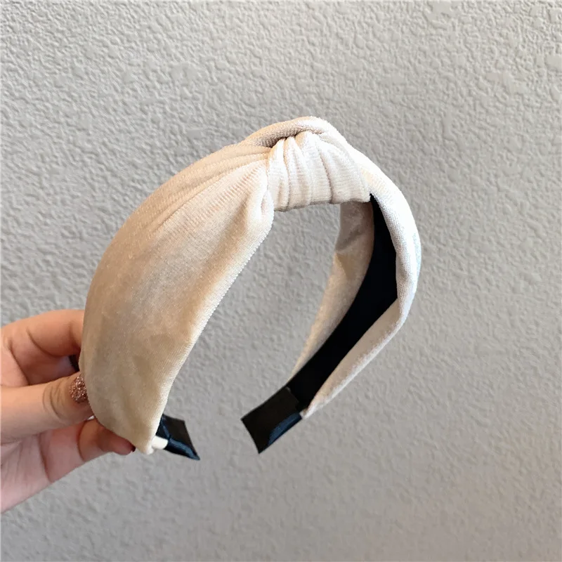 

JUHU New pure color gold velvet headband sweet girl series face wash headband simple retro headdress for women, Colorful