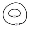 2 Pieces 14mm Freshwater Pearl Baroque Silicone Necklace Bracelet Set