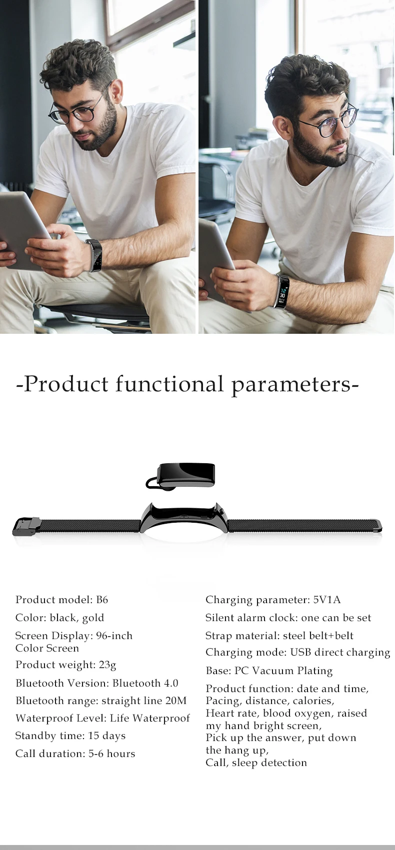 B6 Bluetooth Smart Bracelet