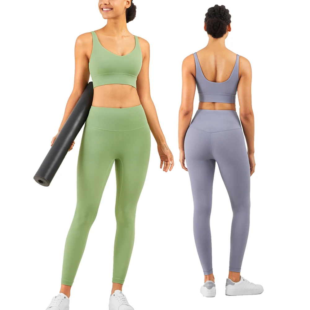 

High Quality Pink Yoga Bra Leggings 2 Piece Yoga Set XL Women Yoga Sets Fitness Active Wear, Picture shown