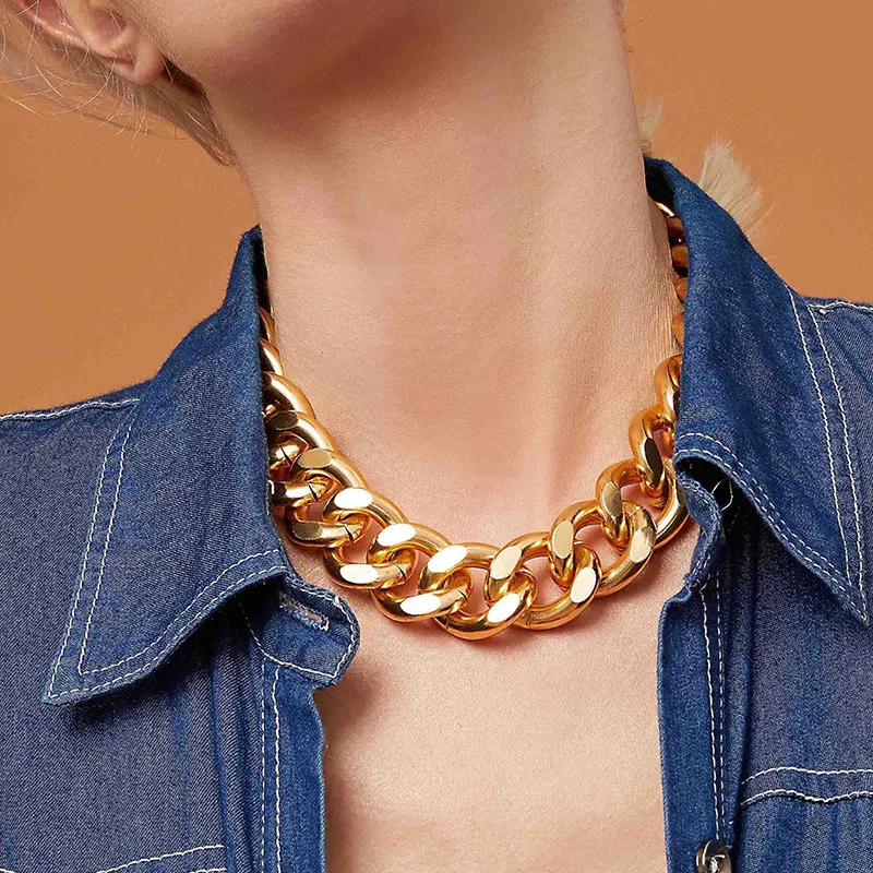 Necklace Mens Cuban Chain Necklace Gold 