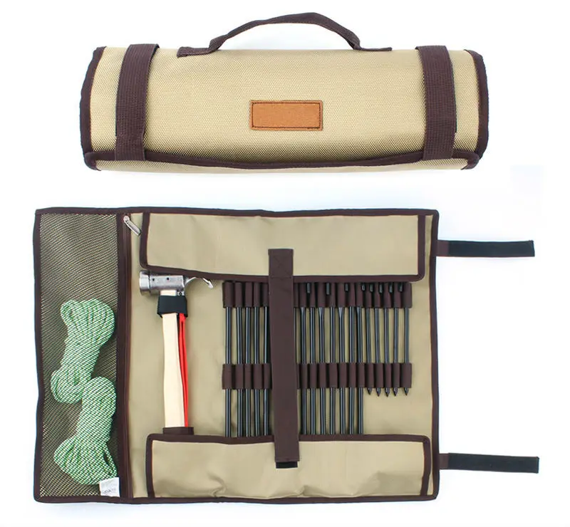 

Tent Stakes Pegs Organizer Strong Duty Canvas Tent Nail Storage Bag Durable Pouch Holder Case Canopy Tent Outdoor