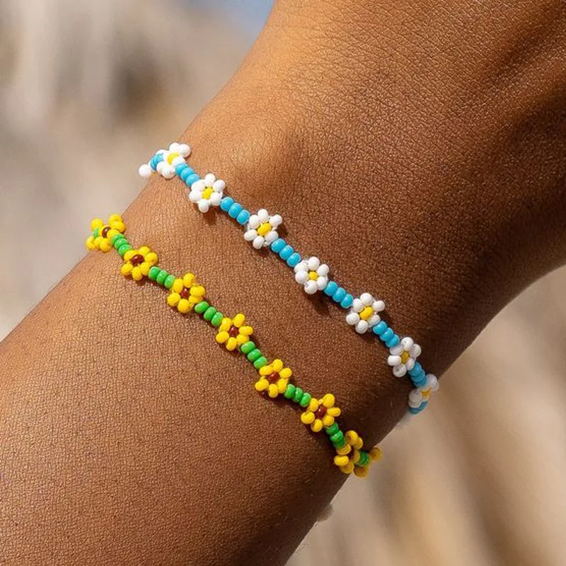 

Spring summer romantic crystal flowers lovely Girls bracelet 8 colors for women