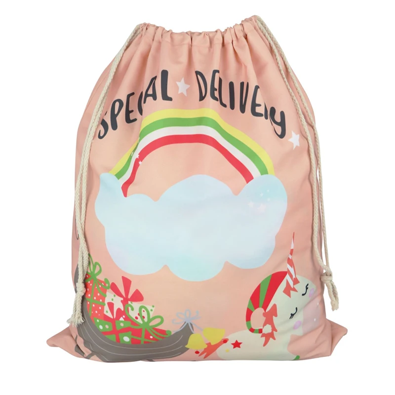 

Christmas Bag Personalized Canvas Monogram Unicorn Santa Sacks, Customized