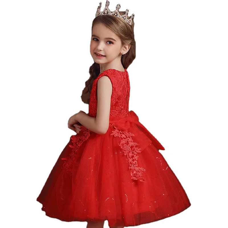 

2021 New Fashion Party Princess Baby Girls Dress Clothes Lace Sweet Sleeveless Kids Baby Girl Dresses