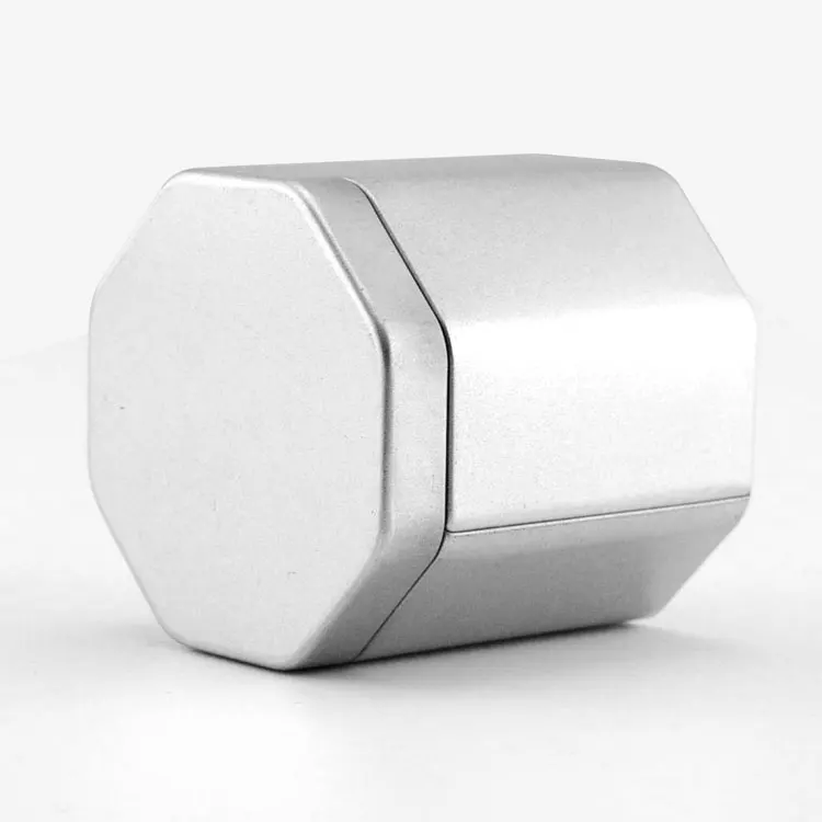 
Custom logos silver tea tins cans box octagonal shape tea tin box 