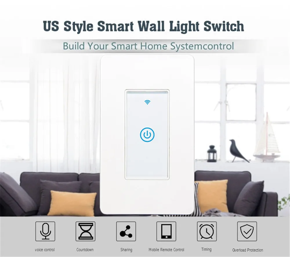 2GANG US Zigbee Switch/Smart Wireless Light Switch Zigbee Touch Switch Compatible with Alexa/GoogleHome/IFTTT - ANKUX.COM