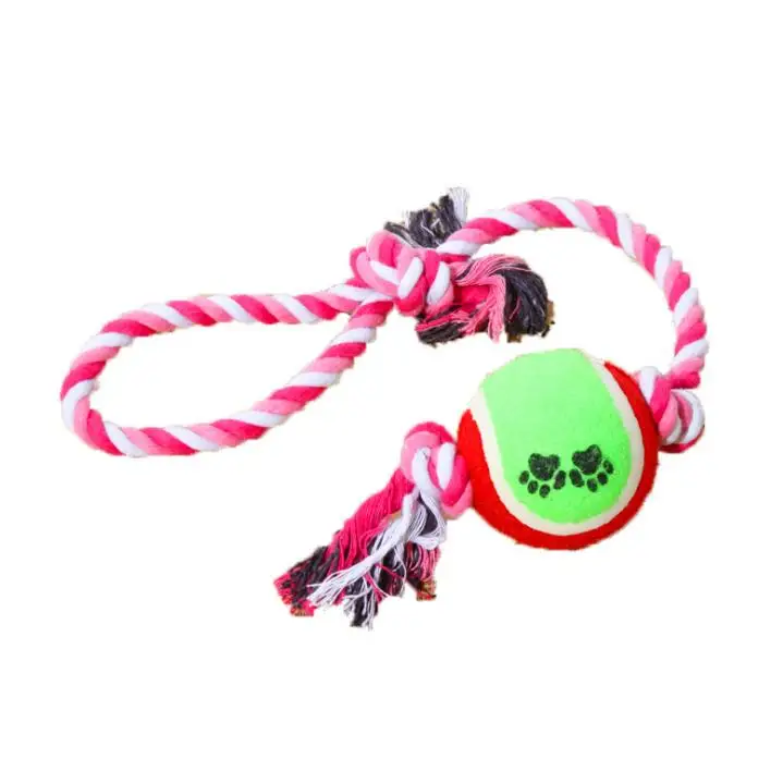 

New Design Tennis Balls Pet Throw Toys Cotton Rope Training Ball toys for pets