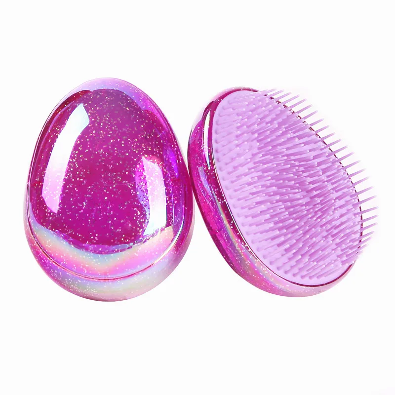 

Anti Static Salon Egg Shape Glitter BlingBling Massage Hairbrush Tangle Styling Hair Detangling Smoothing Comb