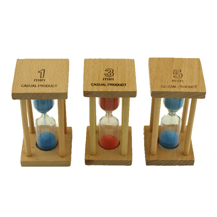 

Home Decoration Accessories Hourglass 3 Minutes Sand Clock Watch Glass Wood Mini 5 Minute Shower Timer Wedding Favors, Nature