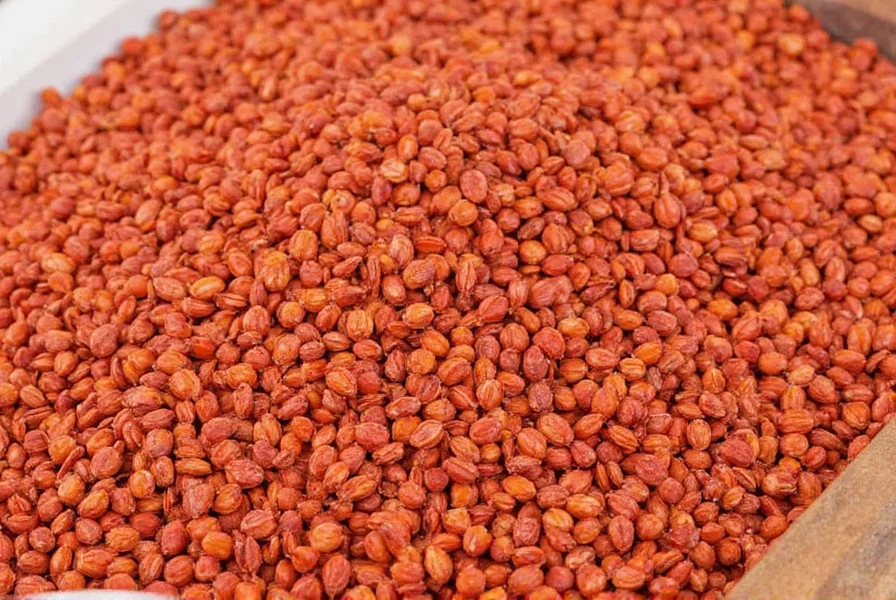 Homemade achiote oil being prepared in a saucepan