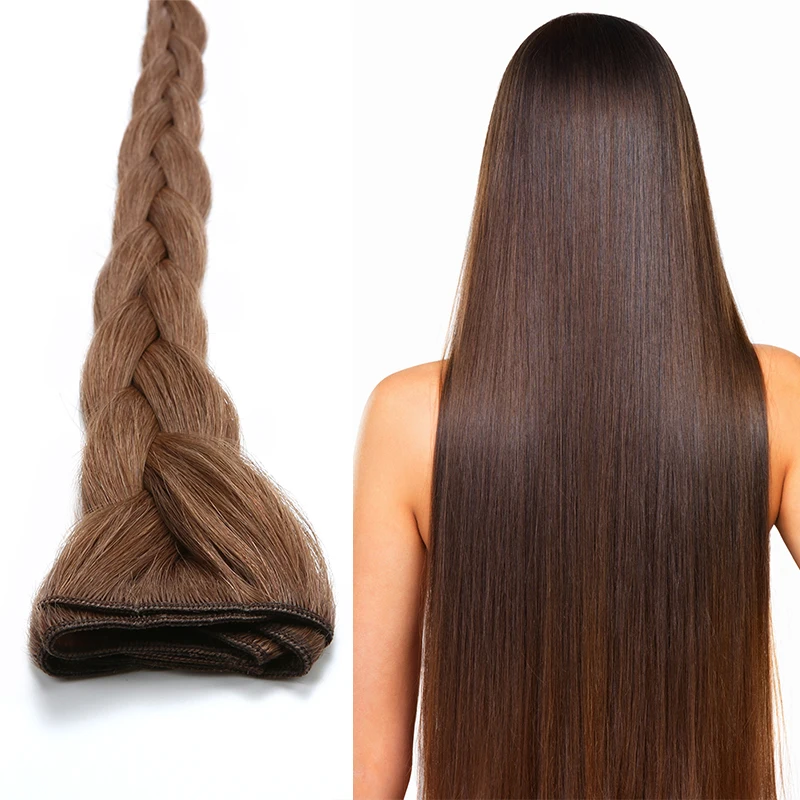 

Top quality silky straight machine weft virgin human hair double thin weave virgin weft hair extensions, Light color. dark color