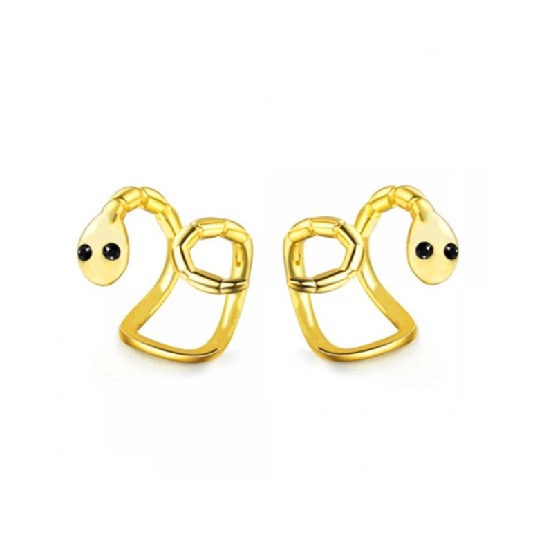 

Fashion trendy S925 sterling silver style double snake clip-on earrings