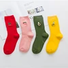 Autumn cotton socks female fruit piled socks embroidery middle tube absorb sweat socks