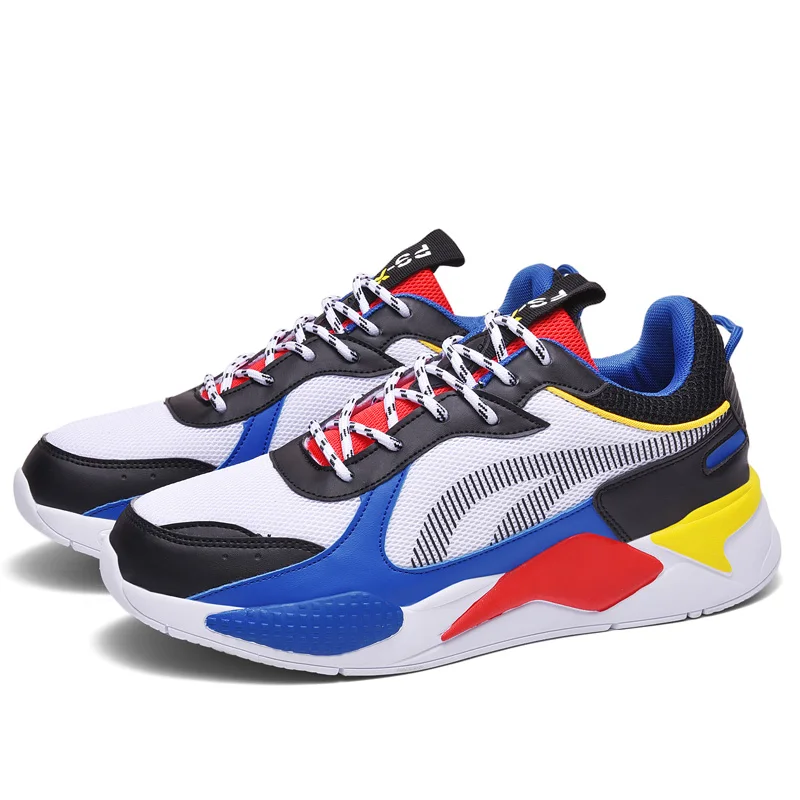 

Hot sale casual color matching breathable sneakers men's all-match trend running shoes, Black