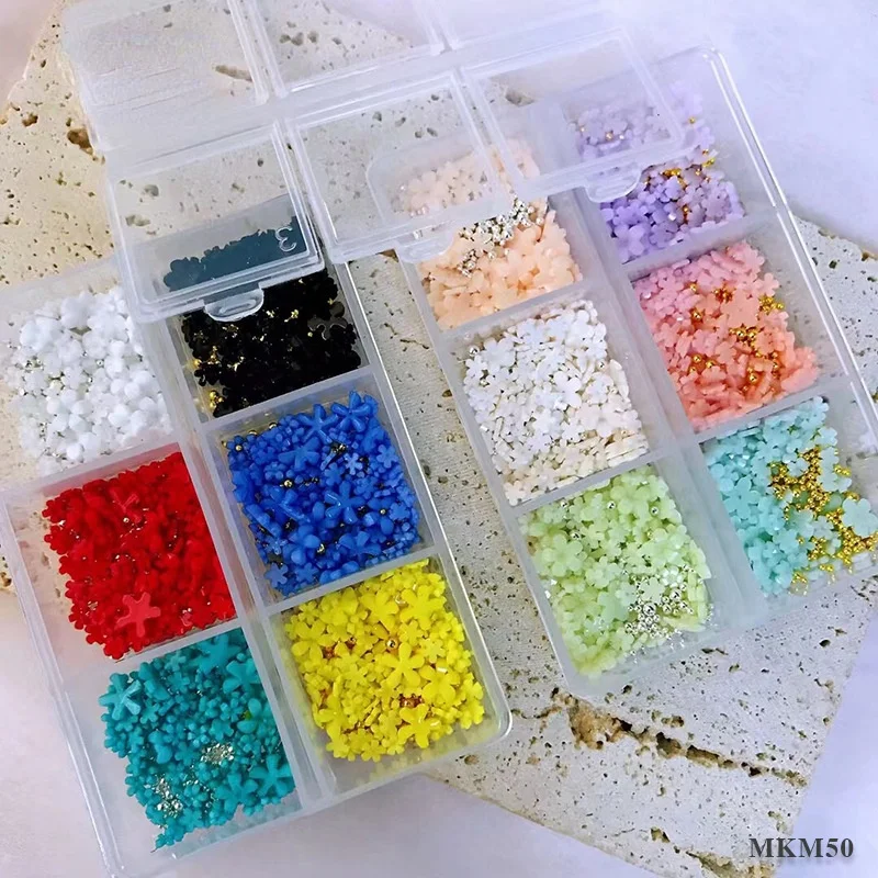 

Popular 3D Nail Acrylic Flowers Nail Decorations Multi Colors Natural Pressed On Nail Resin Flower Decoration, Mix color