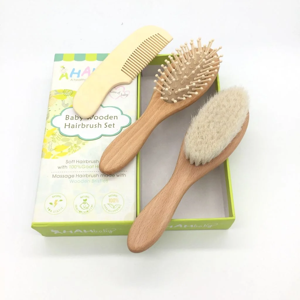 

baby girl natural soft goats hair baby brush