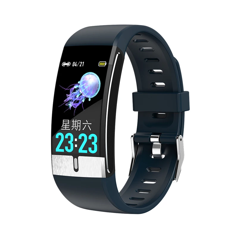

OEM custom color screen sports smart bracelet with body Temperature ECG blood pressure oxygen E66 smart watch