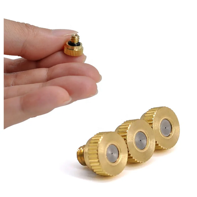 

Brass Misting Nozzles Replacement Heads for Garden Patio Lawn Landscaping Dust Control and Outdoor Cooling Mister System