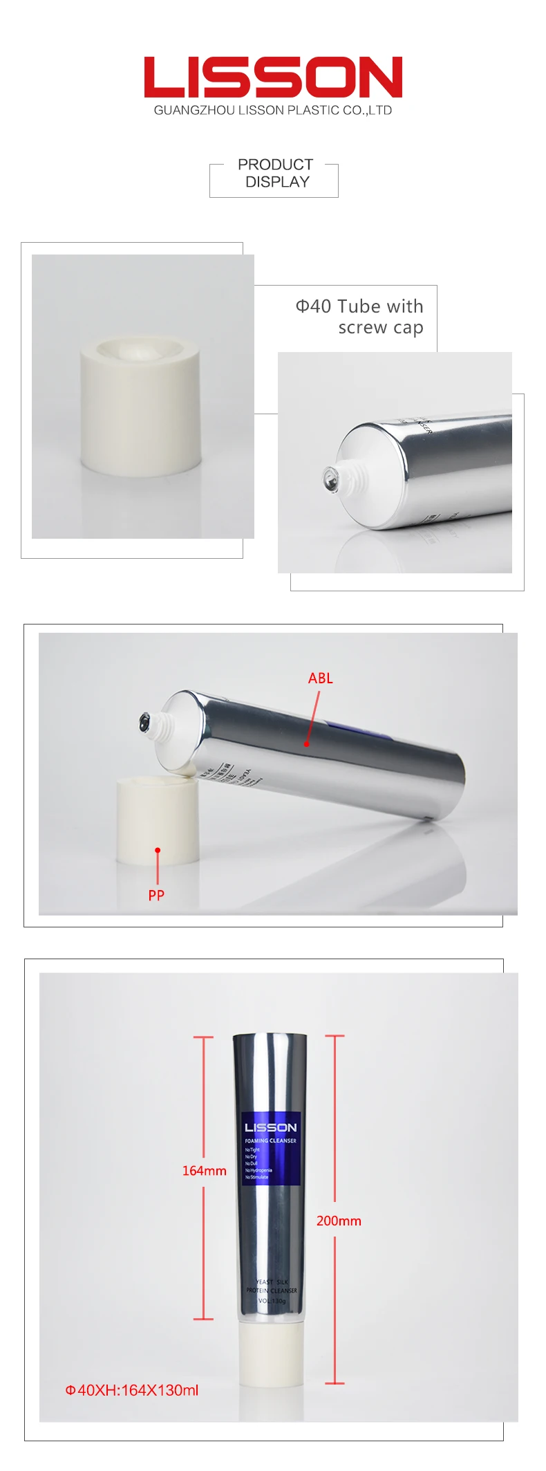 Colored Cosmetic Plastic Soft Tube With Special Design Screw Cap