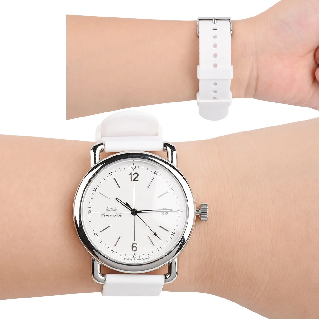 防水更换橡胶表带白色