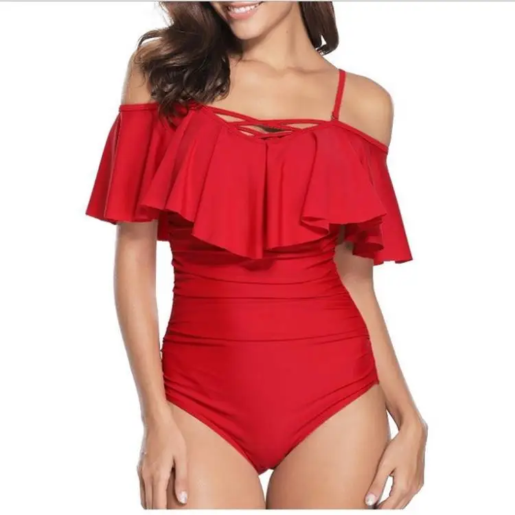 

New solid color bikini sexy women swimwear one piece bathing suit