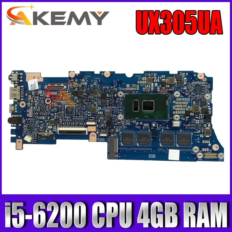 

UX305UA With i5-6200 CPU DDR3L 4GB RAM mainboard For ASUS UX305U UX305UA laptop motherboard 90NB0AB0-R00011 Tested Free shipping