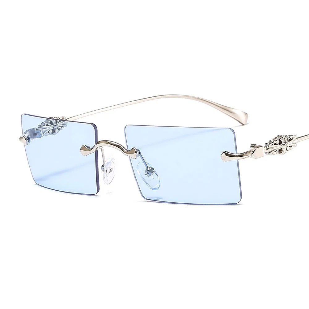 

MOCOO fashion ocean square shape metal eyeglasses rimless frame women and man sunglasses 2019, As you see