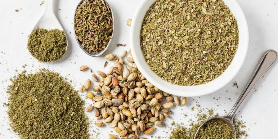 Herbs laid out for making herbes de Provence